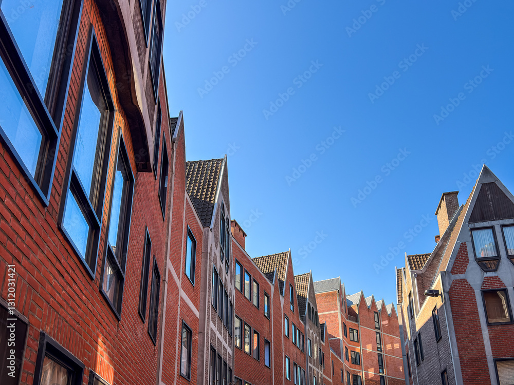Street view of downtown Antwerp, Belgium