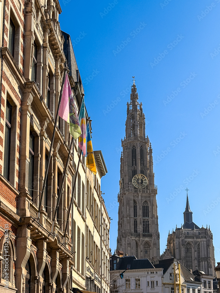 Traditional Cathedral building in Antwerp, Belgium