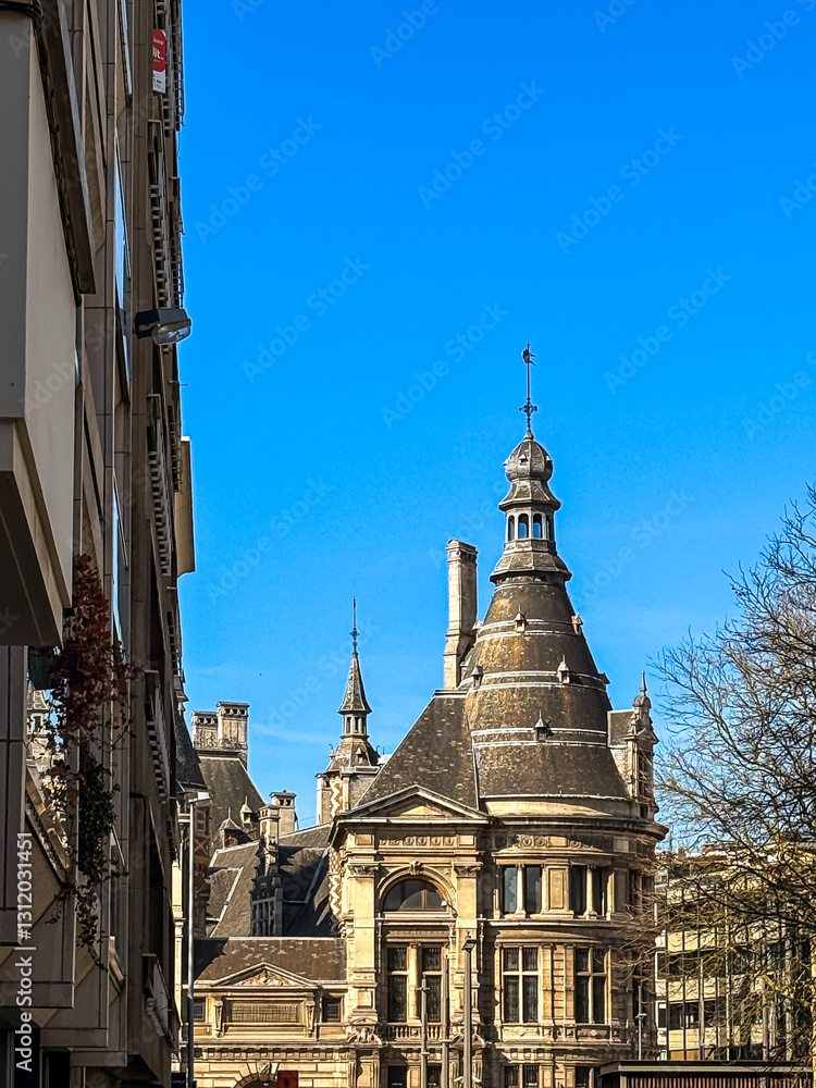 Antique building view in Antwerp, Belgium