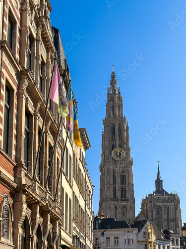 Obraz na płótnie Traditional Cathedral building in Antwerp, Belgium w salonie