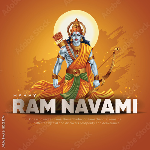 Happy Ram Navami  festival of India. abstract vector illustration design