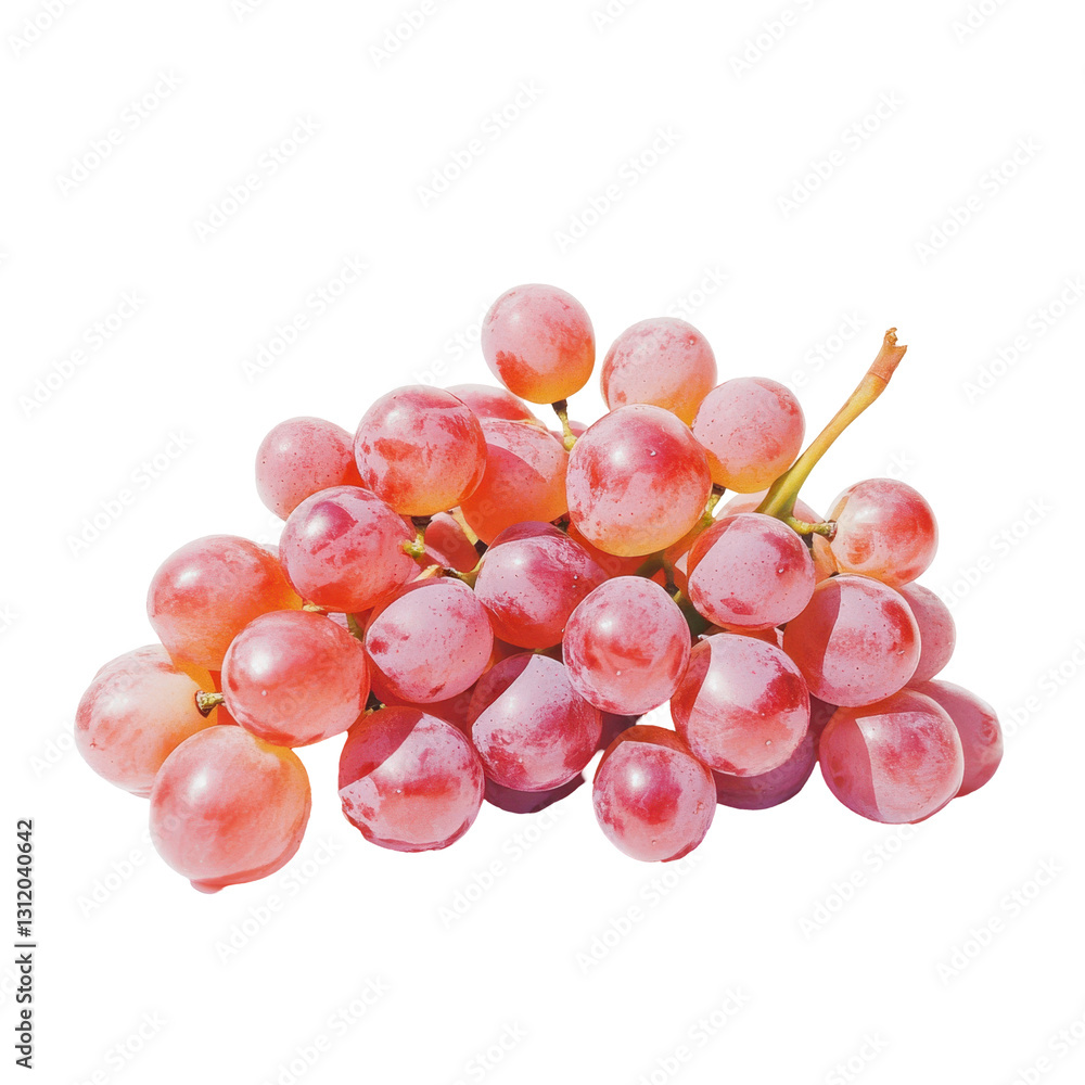Fototapeta premium Ruby Grapes Cluster: a vibrant close-up of a luscious bunch of ruby-red grapes, offering a refreshing and healthy treat.