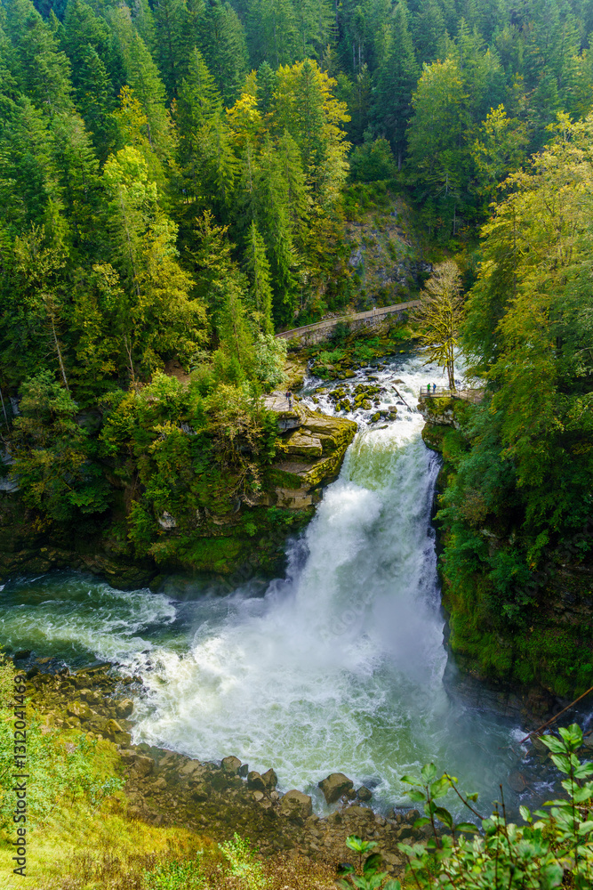 Saut du Doubs waterfall, between France and Switzerland