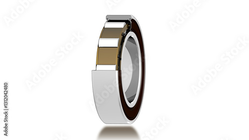 Rolling Element (Ball) Bearing Illustration showing cylindrical elements, carrier, inner race, outer race, and oil seal