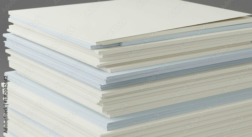 Stack of White and Light Blue Paper Sheets Office Supplies Printing Paper Bulk Paper Stock Stack of White and Light Blue Paper Sheets Office Supplies Printing Paper Bulk Paper Stock