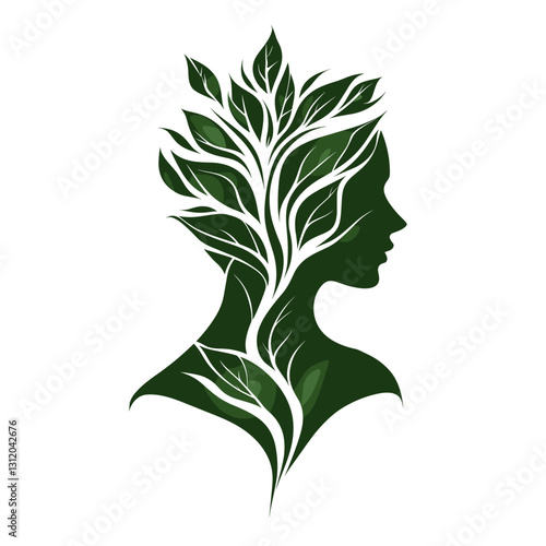 minimal vector logo for soylent green, concept of humans turned into flower