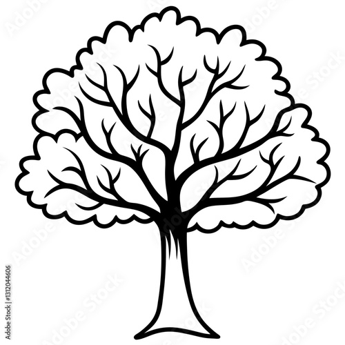 tree line art on white background 
