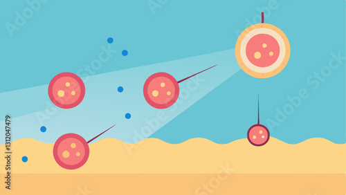 Targeted Delivery An image depicting nanoparticles traveling to specific areas of the skin where tightening is needed showcasing their precise targeting capability.