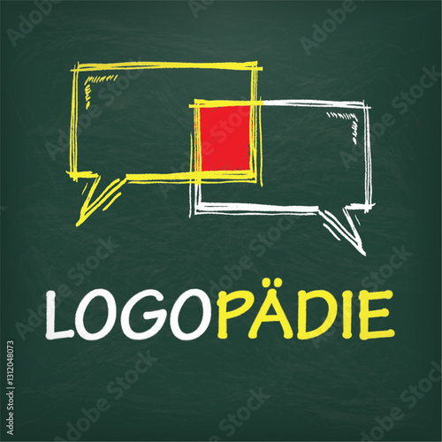 Logopädie Kreidetafel mit Sprechblasen