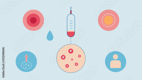These descriptions can be used to create a cohesive and informative visual representation of microneedling for skin resurfacing combined with exosome therapy.