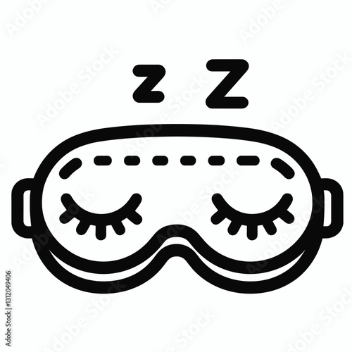 Minimalistic black and white vector icon.
Mask for restful sleep