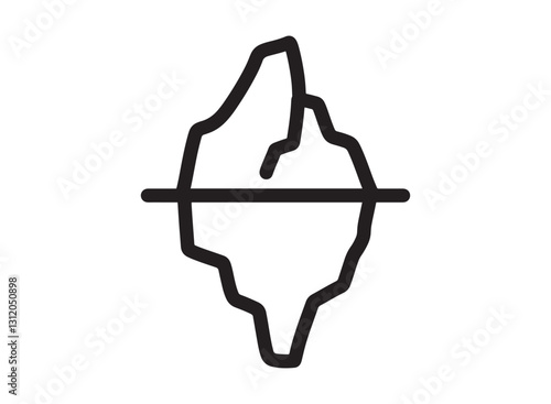 Set of an Disaster Iceberg Line Icon