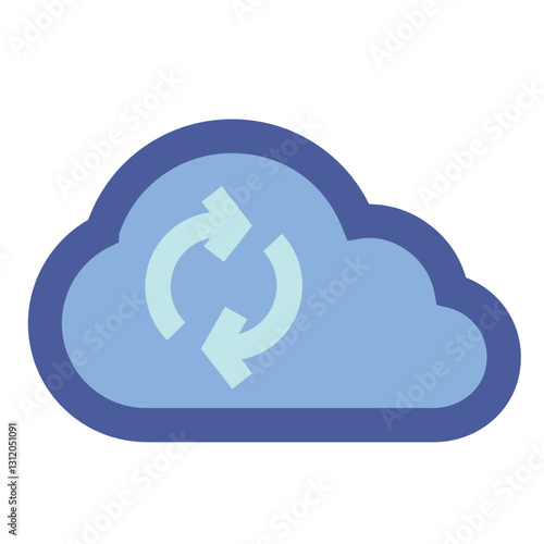 Simplified cloud sync icon