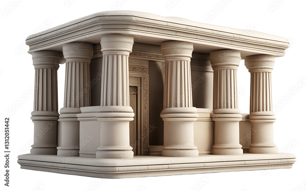 Obraz premium A classic stone ark with a rounded top, isolated on a empty plain background