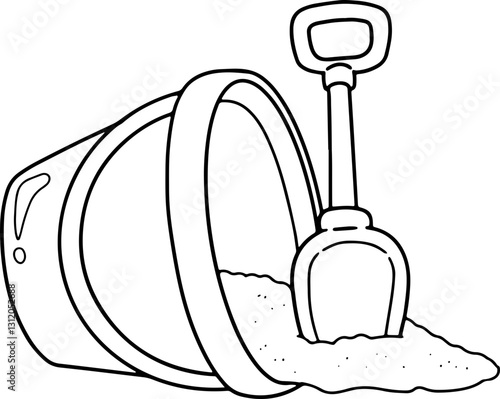 sand bucket hand drawn