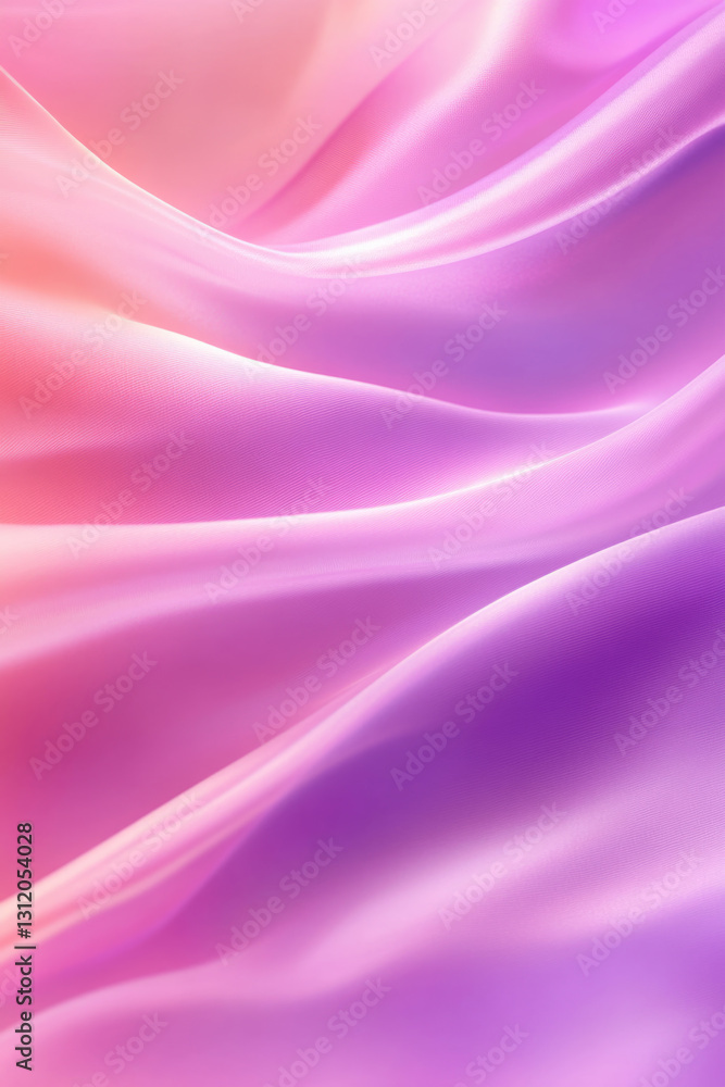Obraz premium Smooth waves of pink and purple fabric with soft lighting