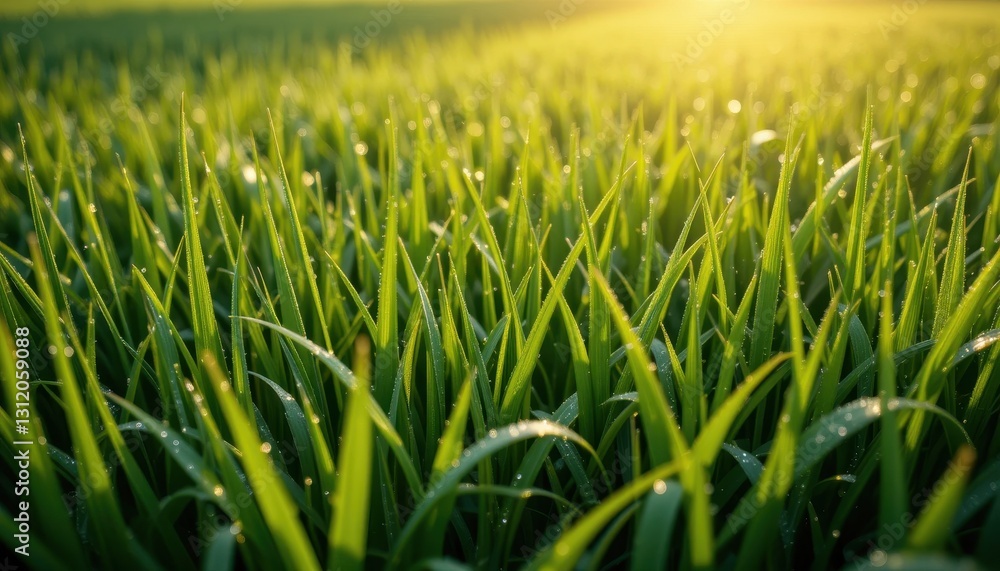 Sunlit green grass field nature close-up outdoor natural beauty Sunlit green grass field nature close-up outdoor natural beauty