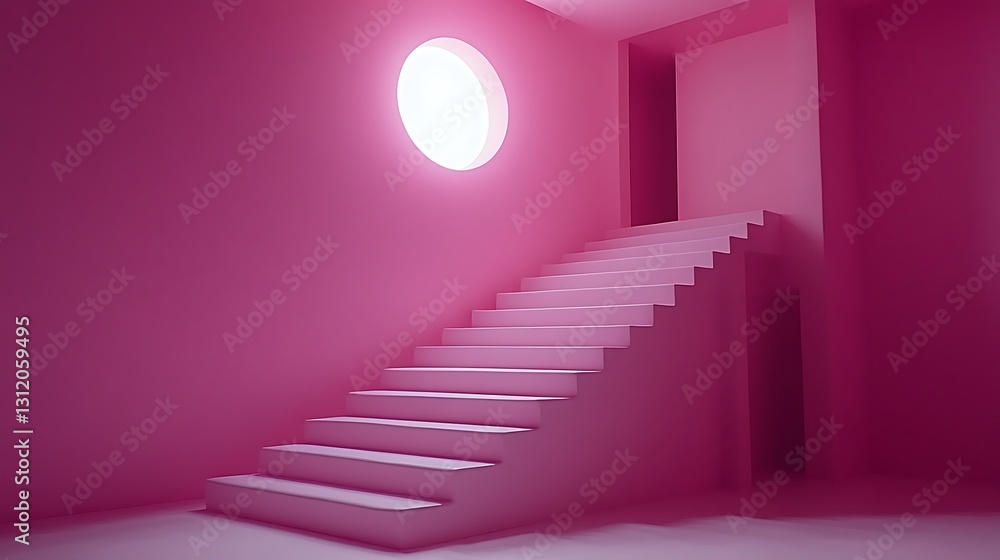 Obraz premium Diagonal stripes in pastel pink and white with a soft, minimalist aesthetic.