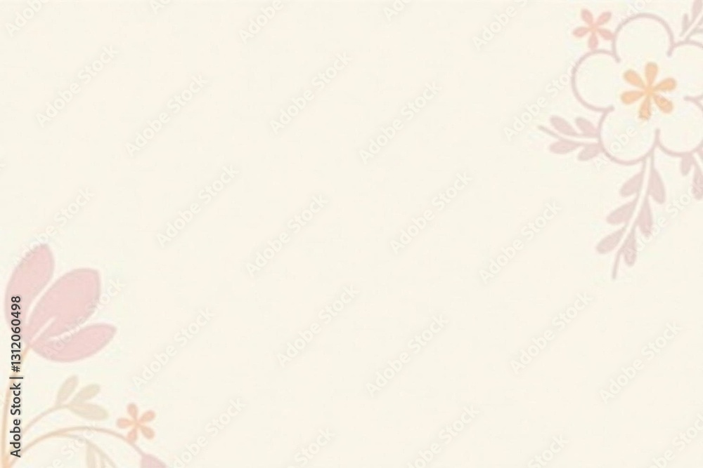 Elegant Cream Background with Delicate Floral Corner Designs for Invitations and Announcements Elegant Cream Background with Delicate Floral Corner Designs for Invitations and Announcements