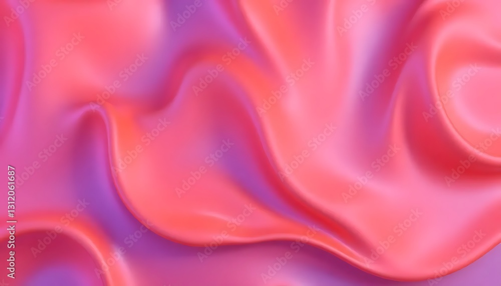 Fototapeta premium Abstract Wavy Shapes Blue Background 3D Rendering