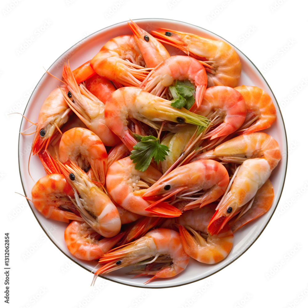 shrimps on a white plate shrimps on a white plate
