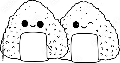 hand drawn onigiri
