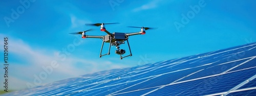 A solar-powered drone mapping unexplored terrains.