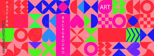 A vibrant abstract composition with dynamic geometric elements, offering a sleek minimalist style infused with retro-modern appeal, ideal for event posters, flyers, banners, and festival visuals.