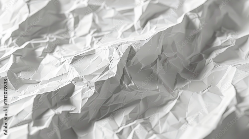 Obraz premium a highly detailed close-up of crumpled white paper with a delicate grid pattern