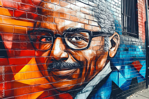 Vibrant mural art displayed in the East Williamsburg neighborhood of Brooklyn, showcasing the diverse and creative street art collection of the Bushwick Collective photo