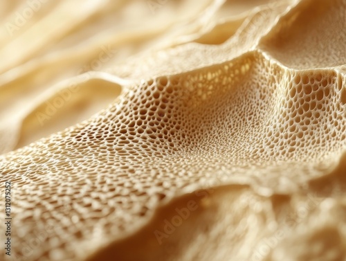 Intricate Cellular Structure, A Mesmerizing Microscopic Golden Landscape photo