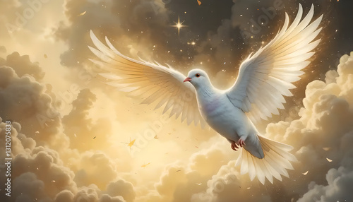 Wallpaper Mural The Divine Presence: A Symbolic Dove in Heavenly Light Torontodigital.ca