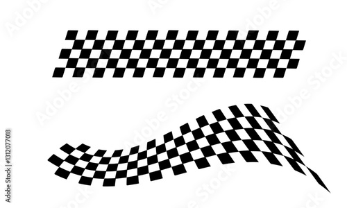 Racing flag vector icon on white background. Checkered flag. start and finish crossed flag. Racing flag.	
