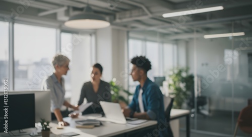 soft blurred. A diferent office with professionals in discussion