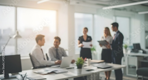 soft blurred. A diferent office with professionals in discussion