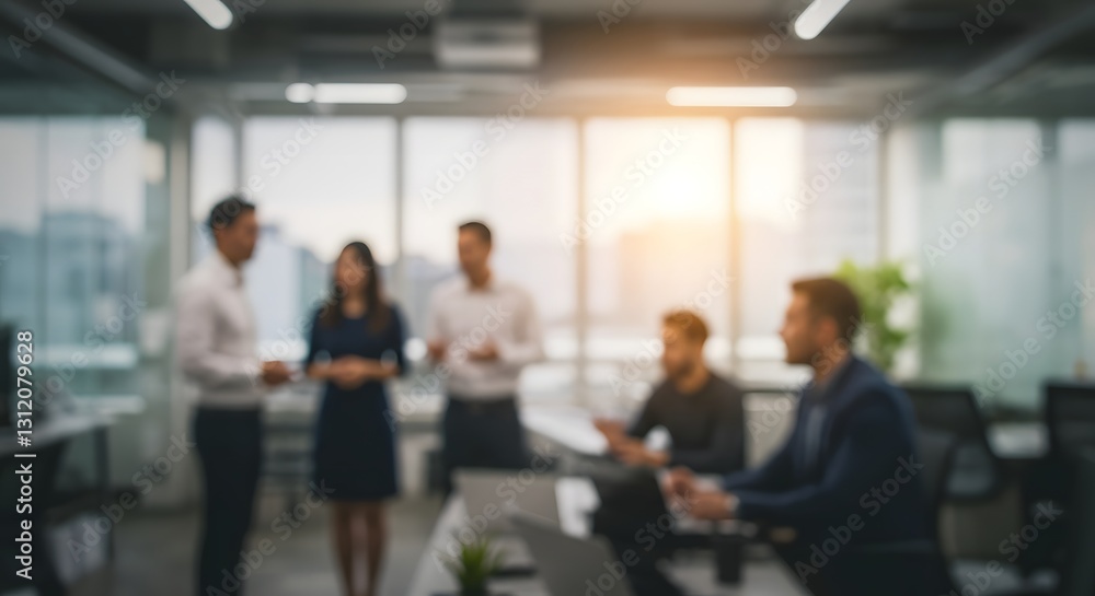 soft blurred. A diferent office with professionals in discussion soft blurred. A diferent office with professionals in discussion
