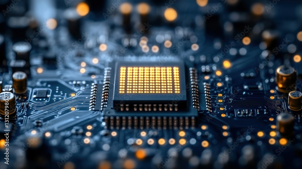 Fototapeta premium High-tech circuit board with processor