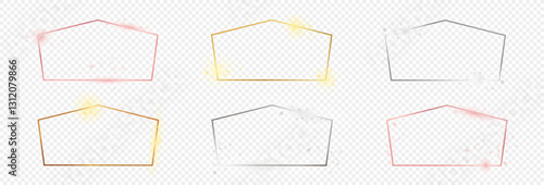 Set of six tetragon shape frames