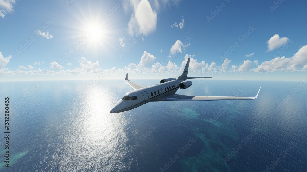 Obraz premium plane flying over the sea