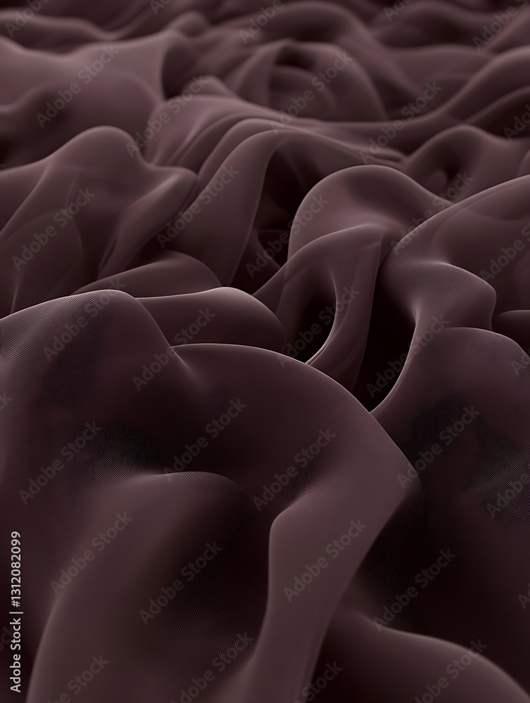 Fototapeta premium Textural landscape: Abstract arrangement of draped plum silk material