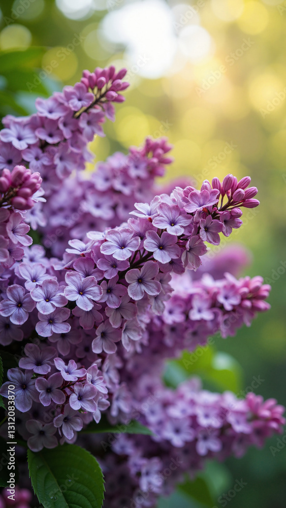 Vibrant Purple Lilac Flowers Bloom Gracefully in a Lush Garden Setting, Perfect for Seasonal Marketing and Nature-Themed Advertising Vibrant Purple Lilac Flowers Bloom Gracefully in a Lush Garden Setting, Perfect for Seasonal Marketing and Nature-Themed Advertising