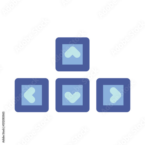 Minimalist arrow keyboard key filled line icon