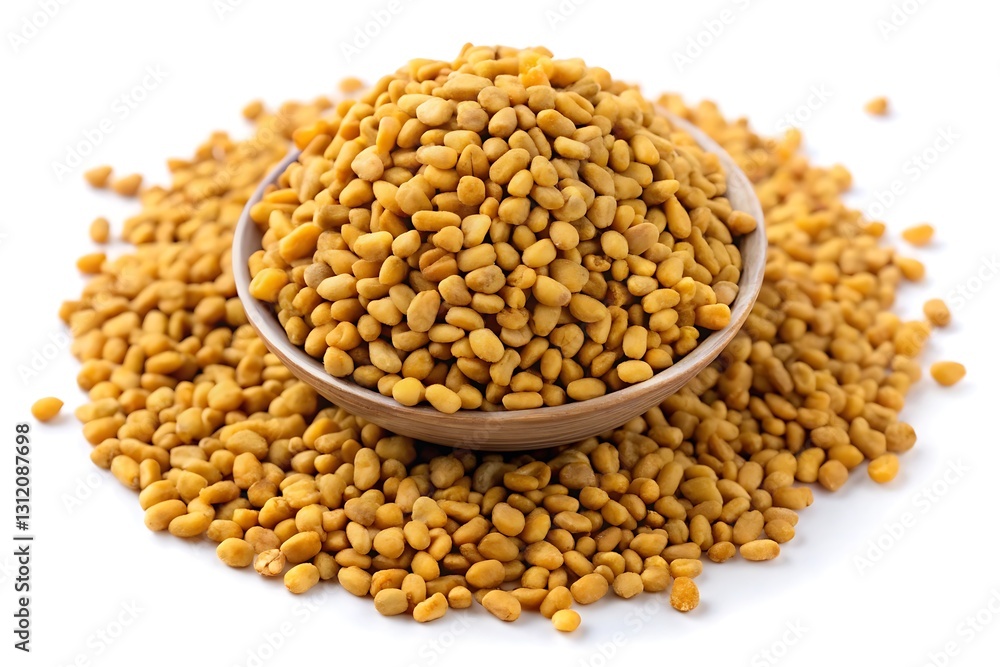Close-Up of Fenugreek Seeds with Golden Brown Color Close-Up of Fenugreek Seeds with Golden Brown Color