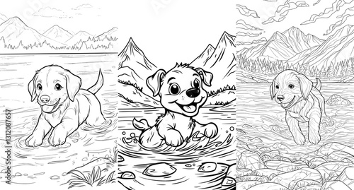 Dog coloring pages are available for adults and kids to color a dog character in a book