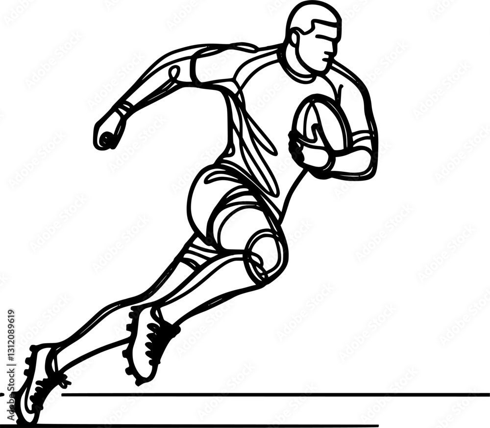 Fototapeta premium football player vector, rugby player vector