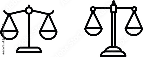 "Scales Icon Representing Balance, Measurement, and Fairness"