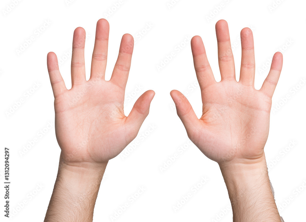 Open hands raised up showing palms against a plain background demonstrating a gesture of surrender or openness during a calm moment Open hands raised up showing palms against a plain background demonstrating a gesture of surrender or openness during a calm moment