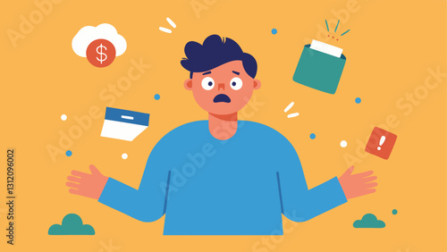 These illustrations can communicate the feeling of regret and surprise after realizing the expenditure during sales while also keeping a lighthearted relatable tone.