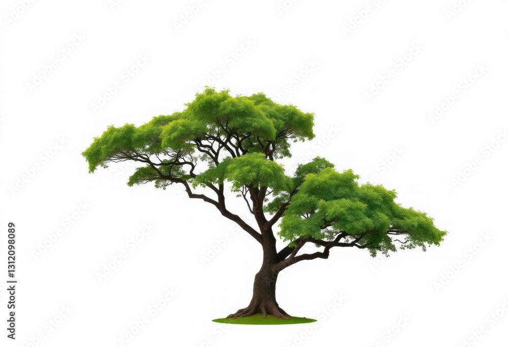 Obraz premium Single, majestic tree isolated against a pure white backdrop, background, simple
