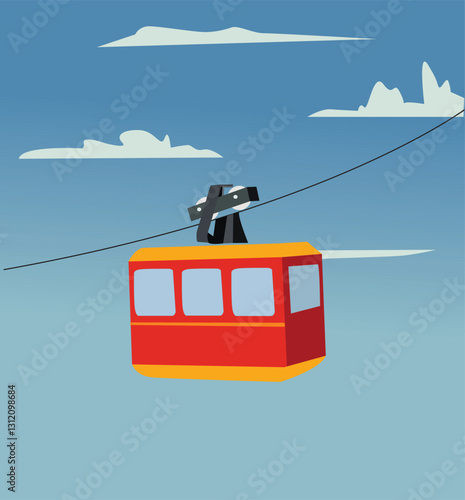 Electric transport. Cable car cabins